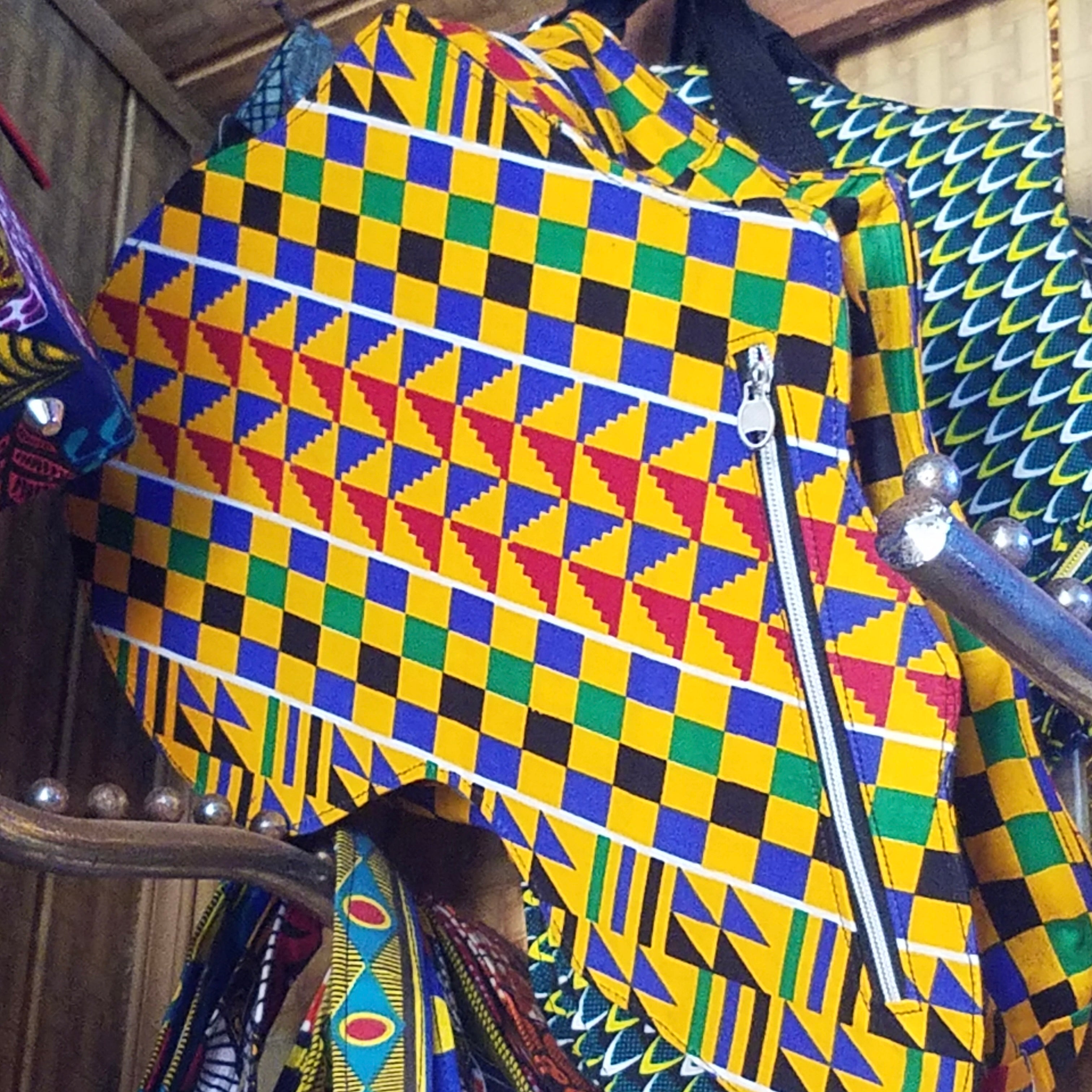 African Print Continent Purse